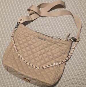 MZ Wallace Beige Quilted Shoulder Bag